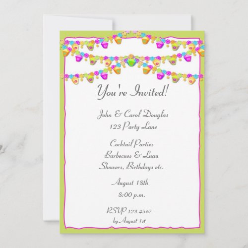 Colorful Lanterns Invitation