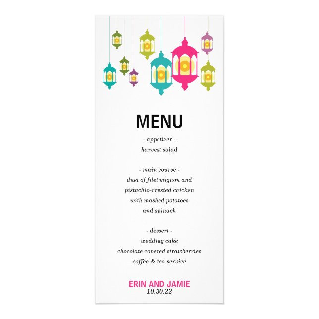 Colorful Lanterns Menu (Front)