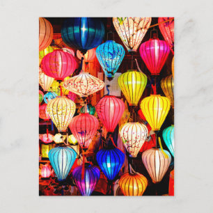 Colorful lanterns postcard