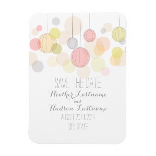 Colorful Lanterns Save The Date Magnet