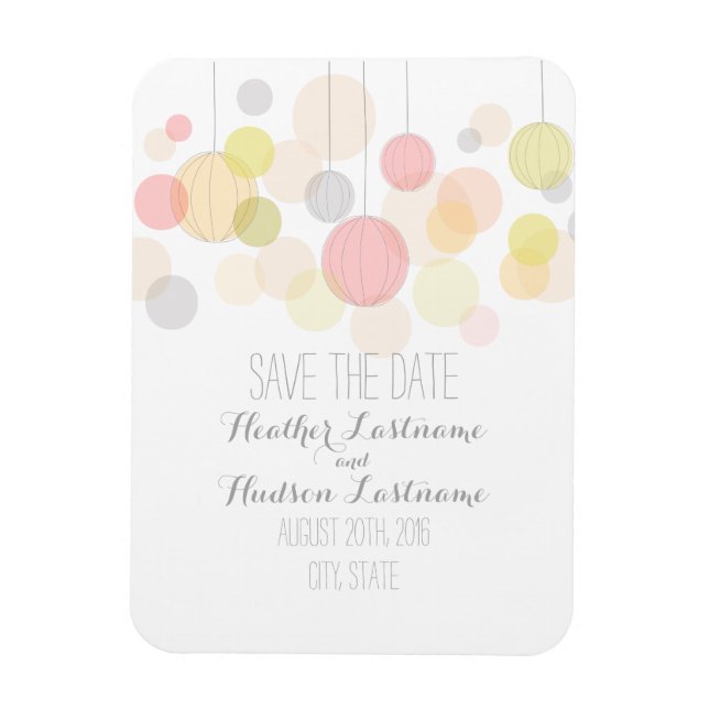 Colorful Lanterns Save The Date Magnet (Vertical)