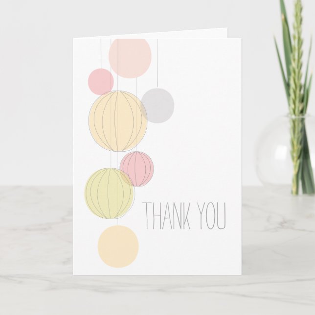 Colorful Lanterns Thank You Card (Front)