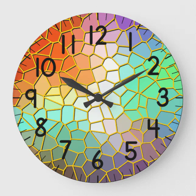 Colorful Colck Colorful large clock | Zazzle