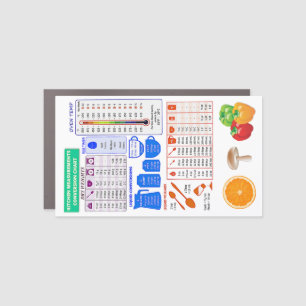 Colorful Large Kitchen Conversion Chart Car Magnet