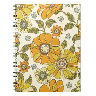 Colorful Large Scale Hand-Drawn Floral vintage Sea Notebook