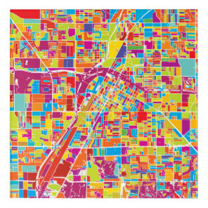 Colorful Las Vegas, Nevada Map Acrylic Print