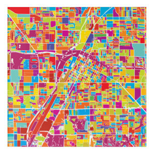 Colorful Las Vegas, Nevada Map Acrylic Print