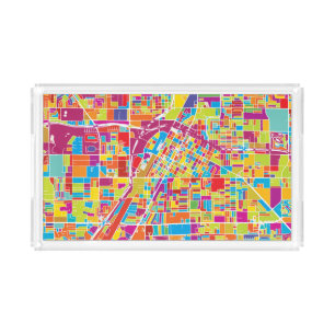 Colorful Las Vegas, Nevada Map Acrylic Tray