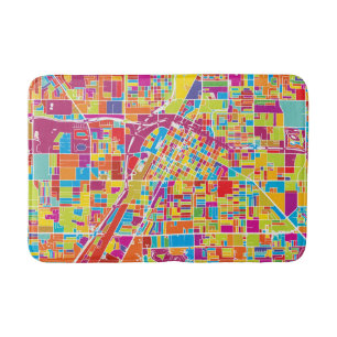 Colorful Las Vegas, Nevada Map Bath Mat