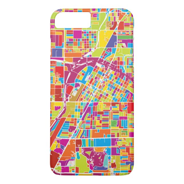 Colorful Las Vegas, Nevada Map Case-Mate iPhone Case (Back)