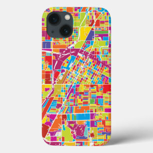 Colorful Las Vegas, Nevada Map iPhone 13 Case