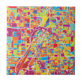 Colorful Las Vegas, Nevada Map Ceramic Tile