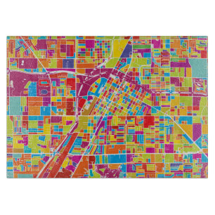 Colorful Las Vegas, Nevada Map Cutting Board