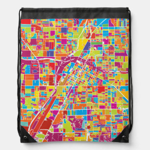 Colorful Las Vegas, Nevada Map Drawstring Bag