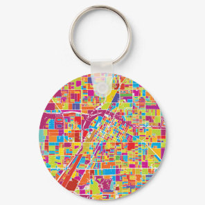 Colorful Las Vegas, Nevada Map Keychain