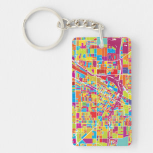 Colorful Las Vegas, Nevada Map Keychain
