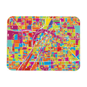 Colorful Las Vegas, Nevada Map Magnet