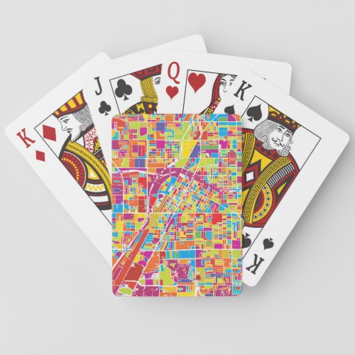 Colorful Las Vegas Nevada Map Playing Cards