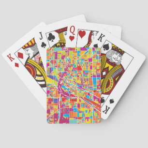 Colorful Las Vegas, Nevada Map Poker Cards