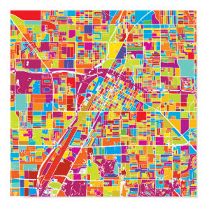 Colorful Las Vegas, Nevada Map Poster