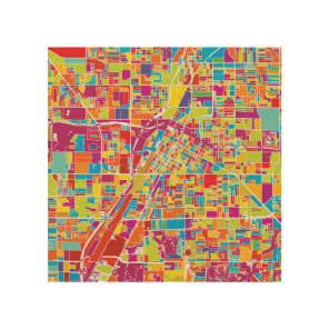 Colorful Las Vegas, Nevada Map Wood Wall Decor