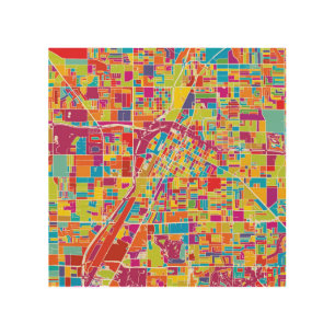 Colorful Las Vegas, Nevada Map Wood Wall Decor