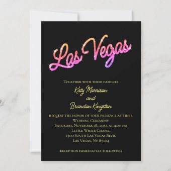 Colorful Las Vegas Sparkles Wedding Invitation | Zazzle