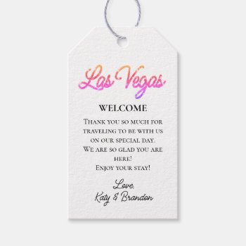 Colorful Las Vegas Sparkles Wedding Welcome Gift Tags by prettyfancyinvites at Zazzle