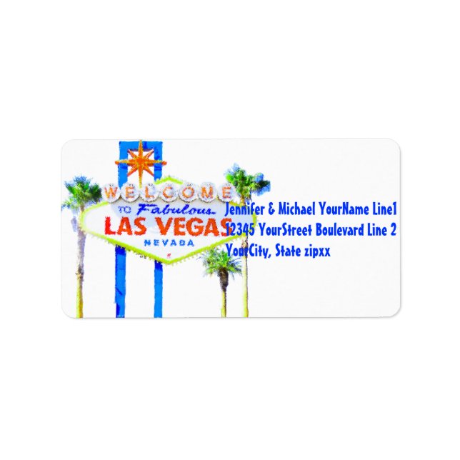 Colorful Las Vegas Welcome Sign Label (Front)
