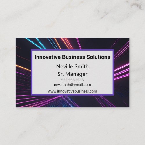 Colorful Laser Light Rays High Tech IT Business Business Card