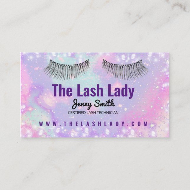 Colorful Lash Tech Business Card (Back)