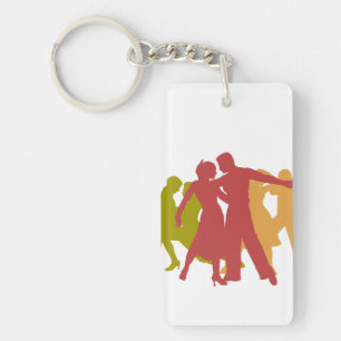 Colorful Latin Dancers Keychain