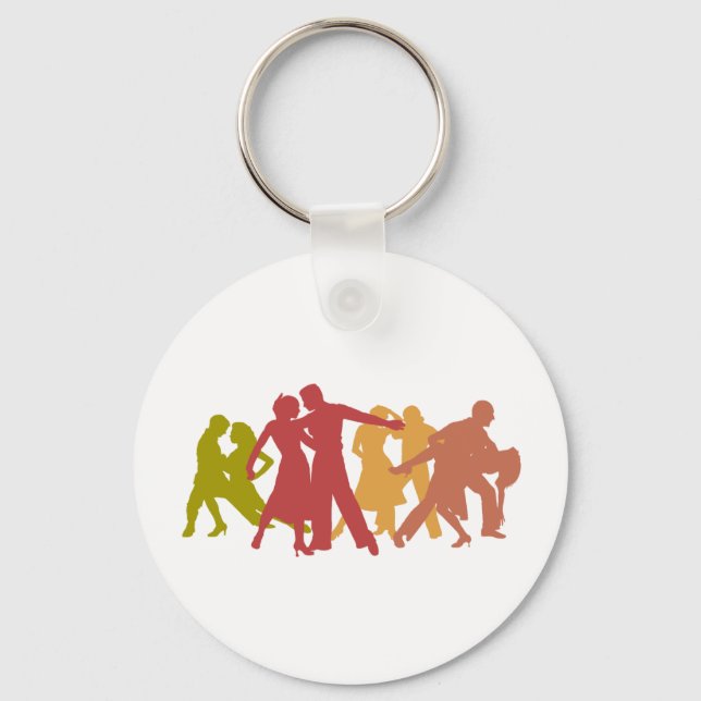 Colorful Latin Dancers Keychain (Front)