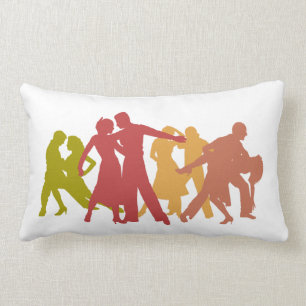 Colorful Latin Dancers Lumbar Pillow