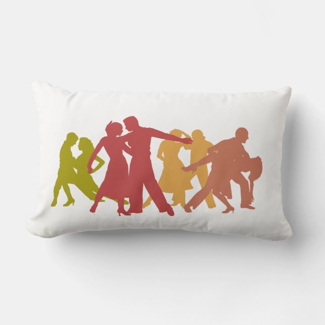 Colorful Latin Dancers Lumbar Pillow (Front)