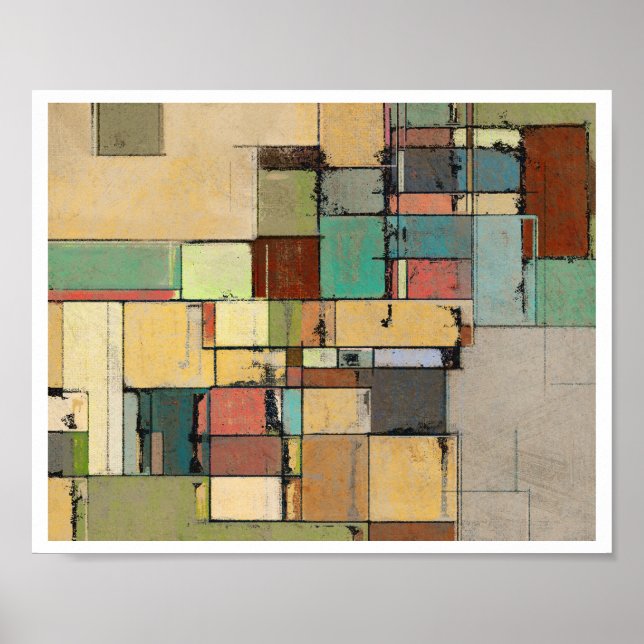Colorful Lattice Abstract Art Print (Front)