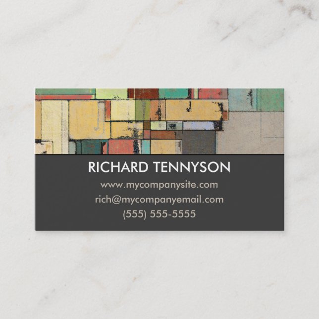 Colorful Lattice Abstract Custom Business Cards (Front)