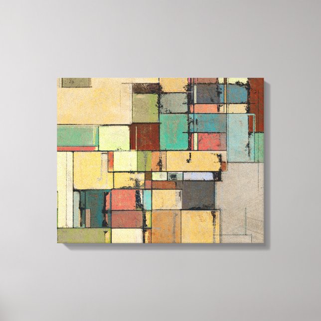 Colorful Lattice Abstract Wrapped Canvas Print (Front)