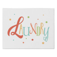 Colorful Laundry Room Typography with Polka Dots
