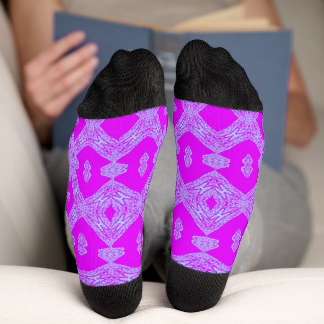 Colorful Lavender Crew Socks | One Owl Artist (Bottom)