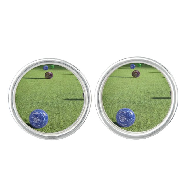 Colorful Lawn Bowls, Cufflinks (Front)
