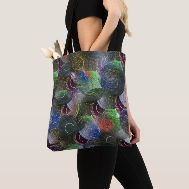 Colorful Lawn Bowls Decoupage, Tote Bag (Close Up)