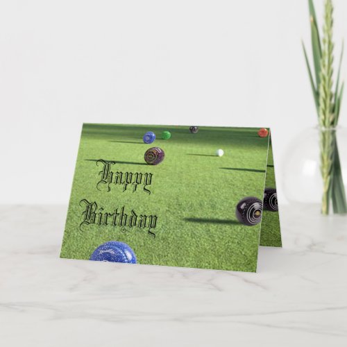 Colorful Lawn Bowls Happy Birthday Card