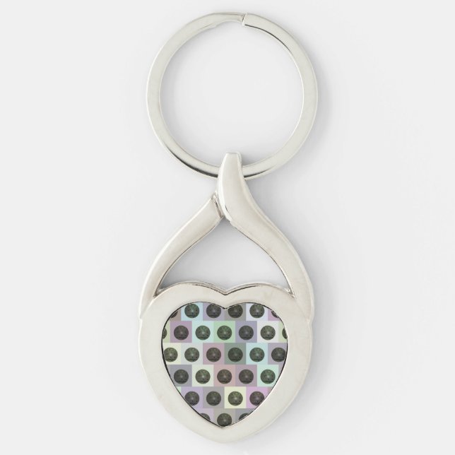 Colorful Lawn Bowls Pattern, Keychain (Front)