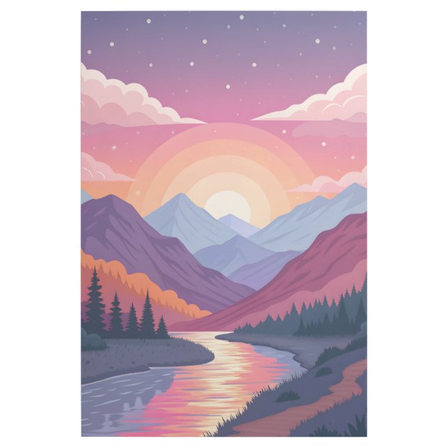 Colorful Layered Mountain Sunset Landscape Canvas  Gallery Wrap (Front)