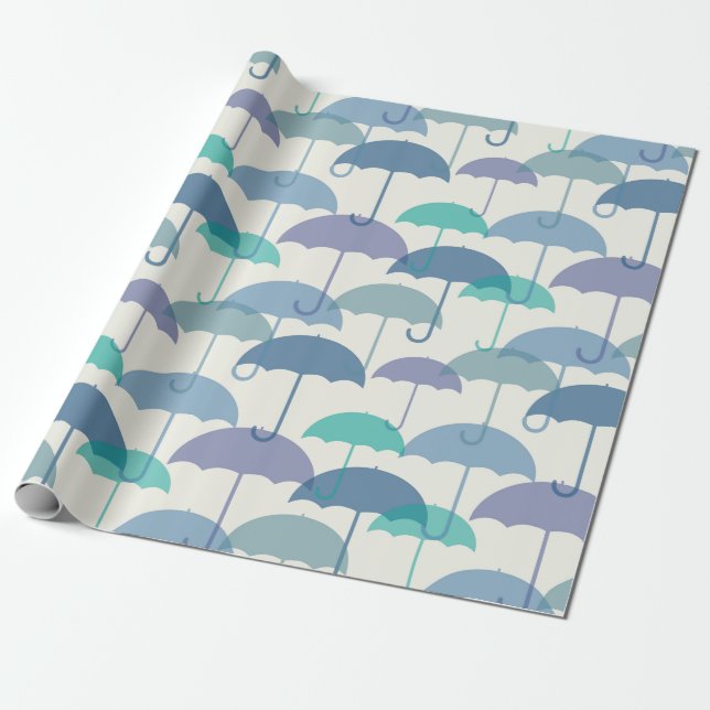 Colorful Layered Umbrella Wrapping Paper (Unrolled)
