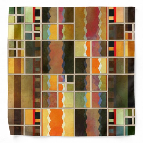 Colorful Leaded Glass Mosaic Pattern Bandana