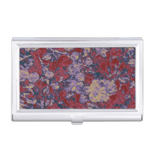 Colorful leaf and flower camouflage pattern case for business cards