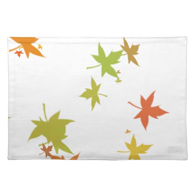 Colorful leaf design cloth placemat (Front)
