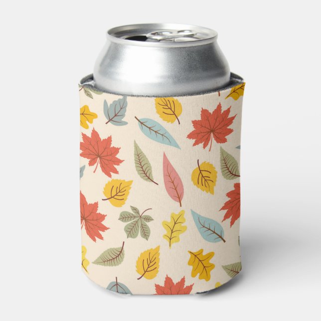 Colorful Leaf Fall Pattern Can Cooler (Can Front)